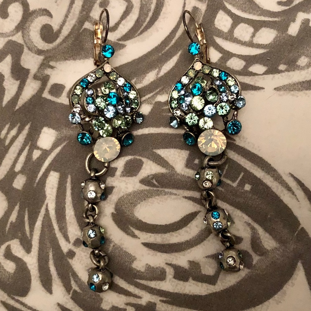 Mixed Stone Chandelier Earrings